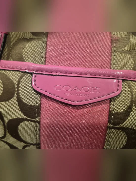 Coach Vintage Signature Stripe Nancy Satchel - Picture 4 of 12